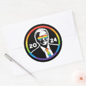Biden 2024 Rainbow Sunglasses LGBT Pride Runder Aufkleber (Umschlag)