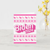 Biden 2024 Rosa Weihnachtssüßer Karte (Gelbe Blume)