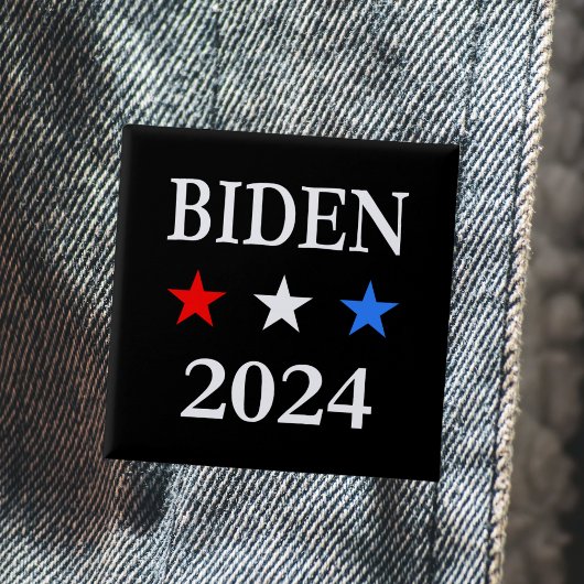 Biden 2024 US-Präsident Drei Patriotische Sterne Button