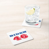 Biden 46 Kollegiatstil Rechteckiger Pappuntersetzer (Vor Ort)