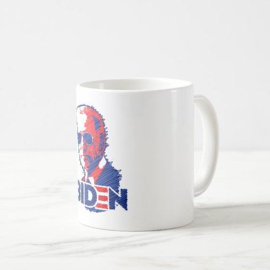 Biden Aviator Sonnenbrille Scribble Joe Biden 2020 Kaffeetasse (VorderseiteRechts)