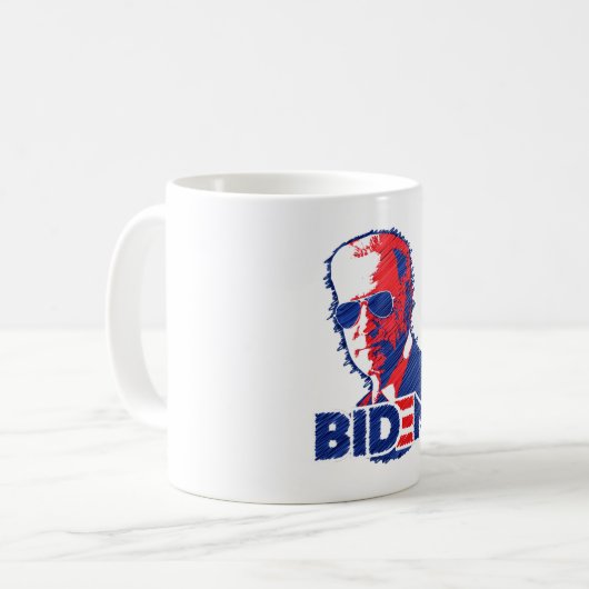 Biden Aviator Sonnenbrille Scribble Joe Biden 2020 Kaffeetasse (Vorderseite Links)