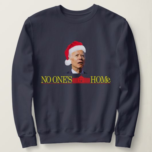 Biden Christmas Funny Sweatshirt Zuhause Allone (Design vorne)