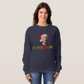 Biden Christmas Funny Sweatshirt Zuhause Allone (Vorne ganz)