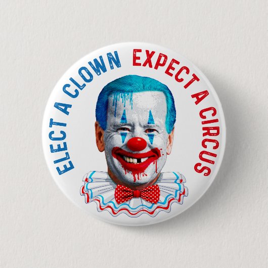 Biden Clown Gesicht Anti Biden Pro trump 2024 Button (Vorderseite)