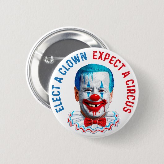 Biden Clown Gesicht Anti Biden Pro trump 2024 Button (Vorne & Hinten)