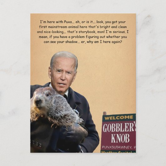 Biden Customizable Groundhosting Day Postcard Postkarte (Vorderseite)