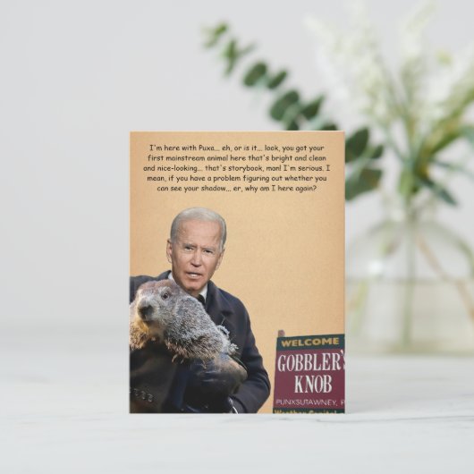Biden Customizable Groundhosting Day Postcard Postkarte (Stehend Vorderseite)