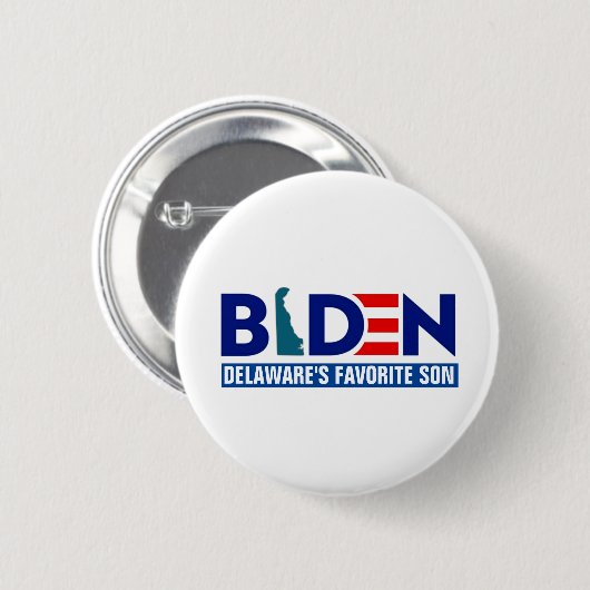 Biden: Delaware LieblingsSohn Button (Vorne & Hinten)