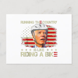 Biden Fahrrad fahren ist wie Rad fahren Postkarte