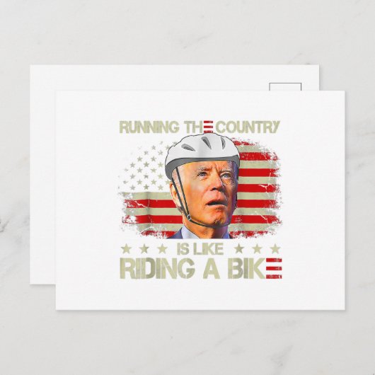 Biden Fahrrad fahren ist wie Rad fahren Postkarte (Vorne/Hinten)