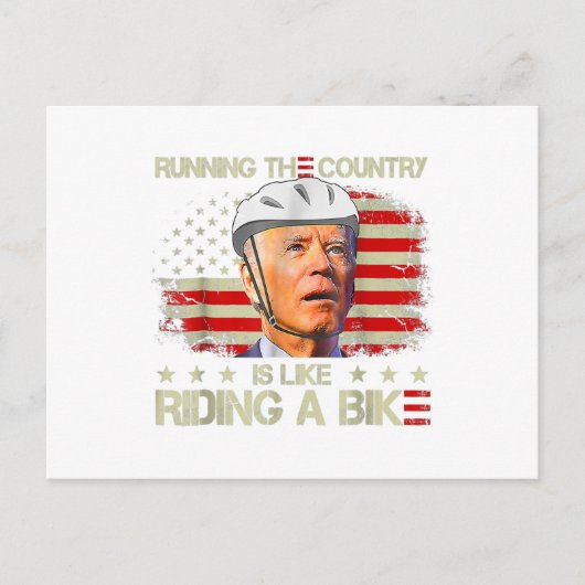 Biden Fahrrad fahren ist wie Rad fahren Postkarte (Vorderseite)