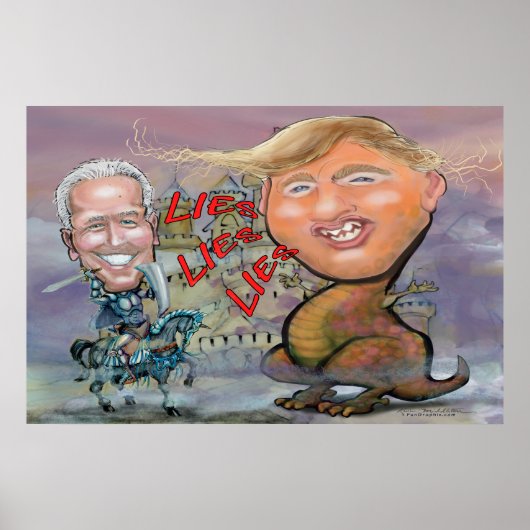 Biden Fending of Beast of Lies Poster (Vorne)