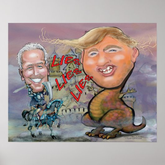 Biden Fending of Beast of Lies Poster (Vorne)