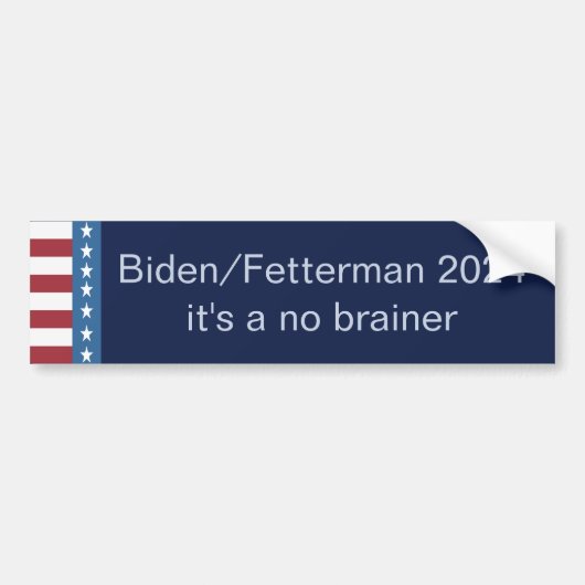 Biden Fetterman 2024 ist es ein no Brainer Biden Autoaufkleber (Vorne)