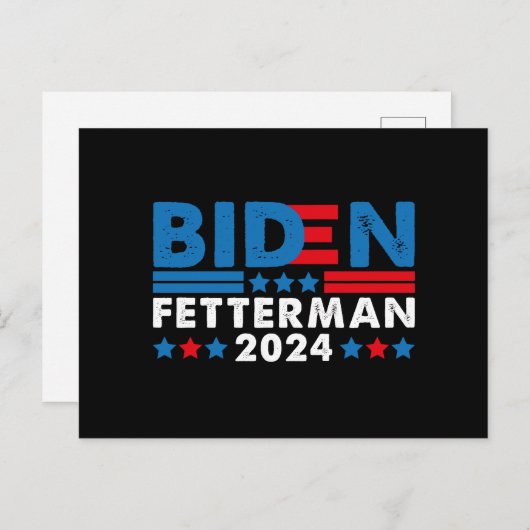 Biden Fetterman 2024 Postkarte (Vorne/Hinten)