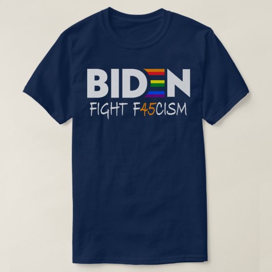 Biden Fight F45cism Anti-republikanische Pride Fla T-Shirt (Design vorne)