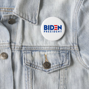 Biden for President Blue and Red Slogan, ZSSG Button
