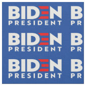 Biden for President White Mini Text, ZSSG Fabric Stoff (Nahaufnahme)