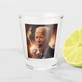 Biden frisst Eis, während die Welt brennt Schnapsglas