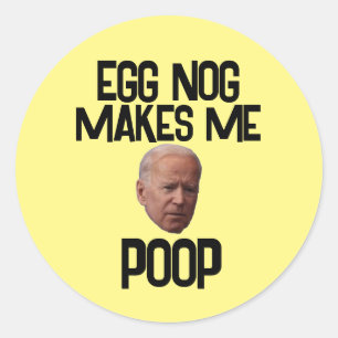 BIDEN FUNNY CHRISTMAS STICKERS EGG NOG GEKACKT