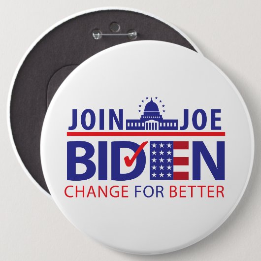 BIDEN FÜR PRÄSIDENT! BUTTON (Vorne & Hinten)