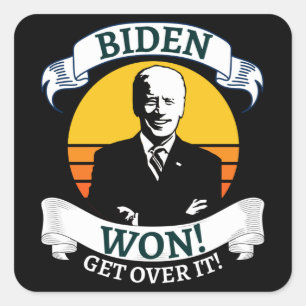 Biden gewinnt durch Pro Biden Quadratischer Aufkleber
