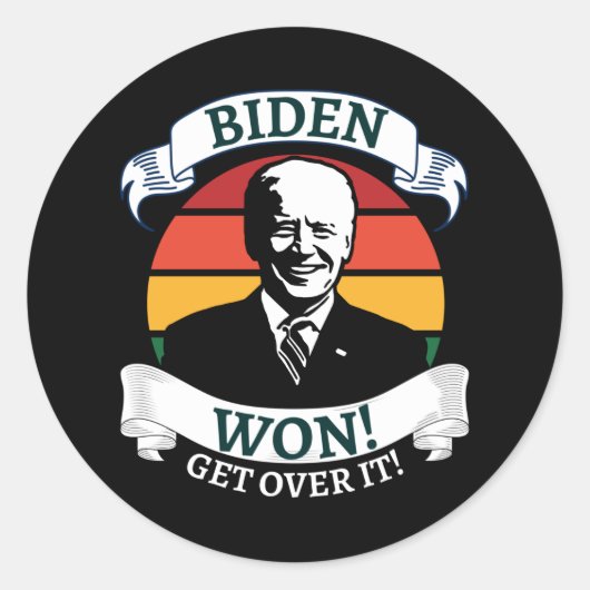 Biden gewinnt durch Pro Biden Runder Aufkleber (Vorderseite)