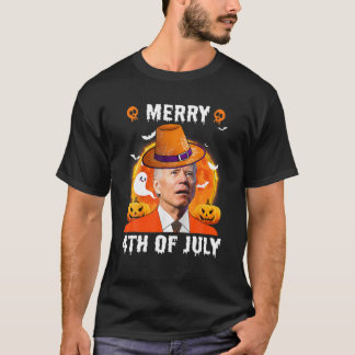 Biden Halloween verwirrte Merry 4th of July Funny  T-Shirt