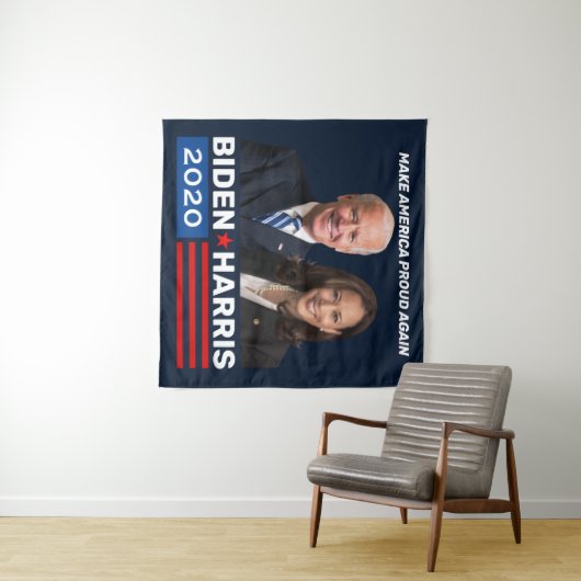 Biden Harris 2020 Blue Campaign Banners Wandteppich (Beispiel (Horizontal))
