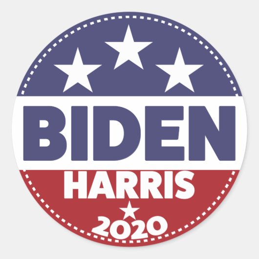 Biden Harris 2020 Button Style Runder Aufkleber (Vorderseite)