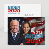 Biden Harris 2020 Collector's Patriotic Foto Postkarte (Vorne/Hinten)