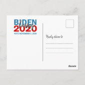 Biden Harris 2020 Collector's Patriotic Foto Postkarte (Rückseite)