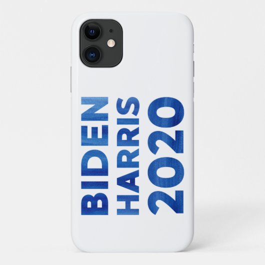 Biden Harris 2020 fett blauer Aquarelltext Case-Mate iPhone Hülle (Rückseite)