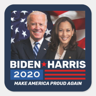 Biden Harris 2020 Foto zur Wahl Patriotic Flag Quadratischer Aufkleber