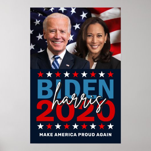 Biden Harris 2020 Foto zur Wahl Patriotische Flagg Poster (Vorne)