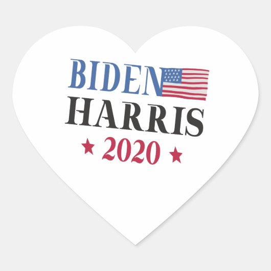 Biden Harris 2020 Herz-Aufkleber (Vorderseite)