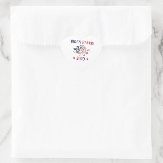 Biden Harris 2020 Herz-Aufkleber (Tasche)