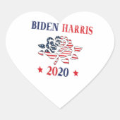 Biden Harris 2020 Herz-Aufkleber (Vorderseite)