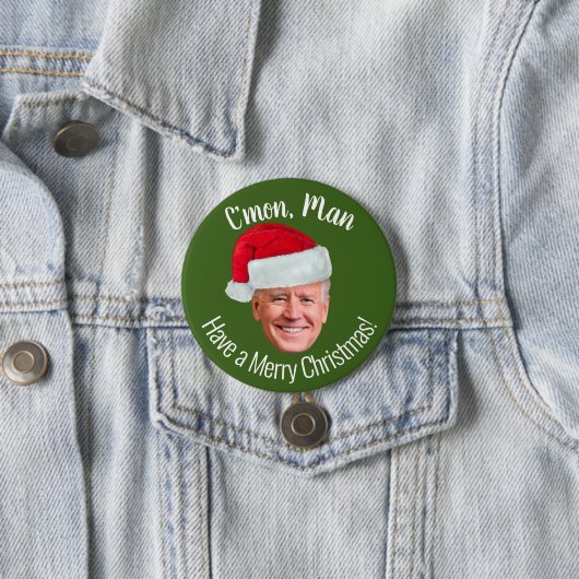 Biden Harris 2020 - Joe Weihnachtsmannmütze - C'mo Button (Beispiel)