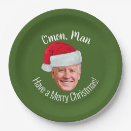 Biden Harris 2020 - Joe Weihnachtsmannmütze - C'mo Pappteller
