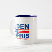 Biden Harris 2020 Kampagne Blue White Zweifarbige Tasse (Vorderseite Links)