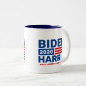 Biden Harris 2020 Kampagne Blue White Zweifarbige Tasse (VorderseiteRechts)