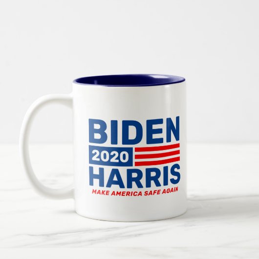Biden Harris 2020 Kampagne Blue White Zweifarbige Tasse (Links)