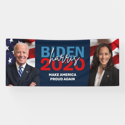 Biden Harris 2020 Kampagne Patriotic Foto Banner (Horizontal)