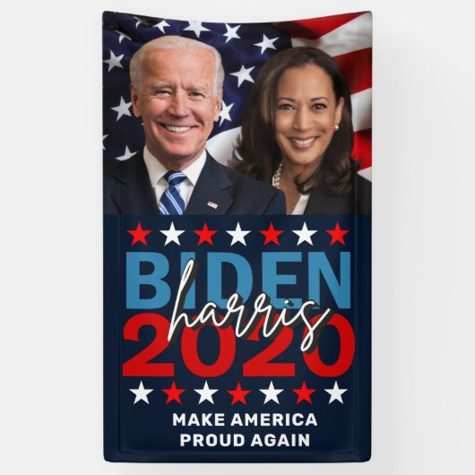 Biden Harris 2020 Kampagne Patriotisches Foto Banner (Vertikal)