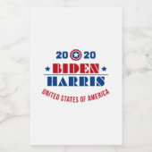 Biden Harris 2020 Lebensmitteletikett (Einzelnes Label)
