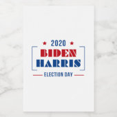 Biden Harris 2020 Lebensmitteletikett (Einzelnes Label)