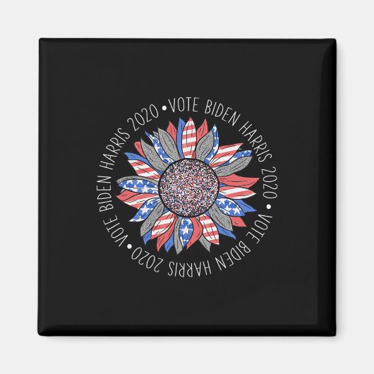 Biden Harris 2020 Niedlich Red White Blue Sunflowe Magnet (Vorne)