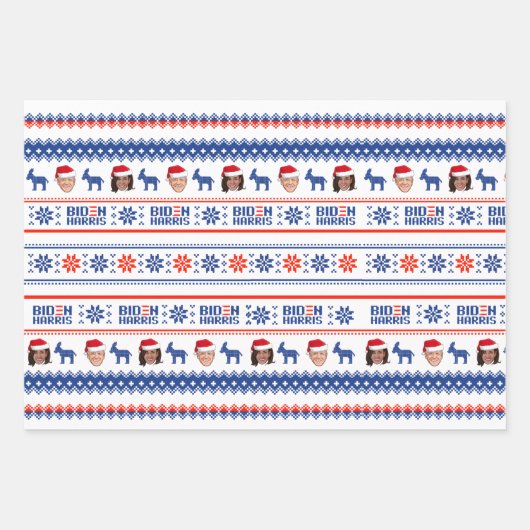 BIDEN HARRIS 2020 PATTERN GESCHENKPAPIER SET (Vorderseite)